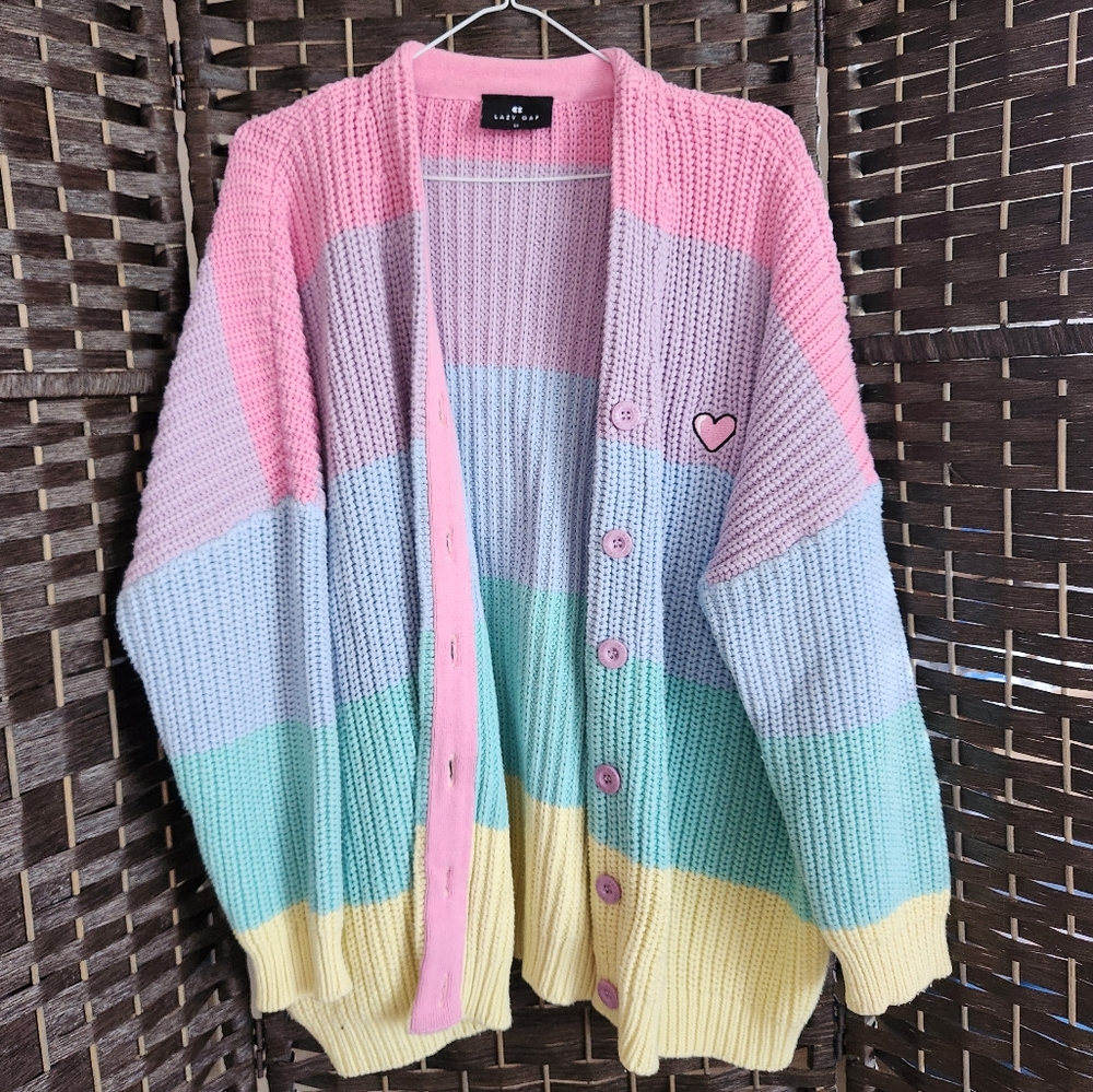 Lazy Oaf Pastel Striped Cardigan